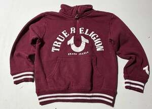 True Religion Boys Burgundy Team Quarter Zip Pullover Sweatshirt Size 7